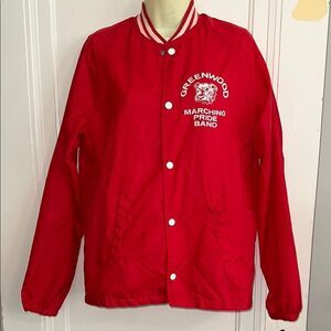 Vintage 60s/70s Red Greenwood Marching Band Windbreaker Jacket